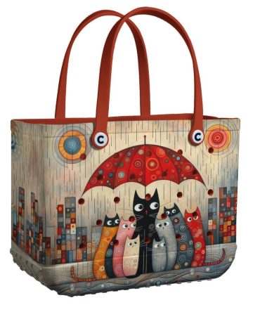 Bucket Tote Bag, Limited Edition Bogg Bag, Beach Bag Pawsome Rainy Day