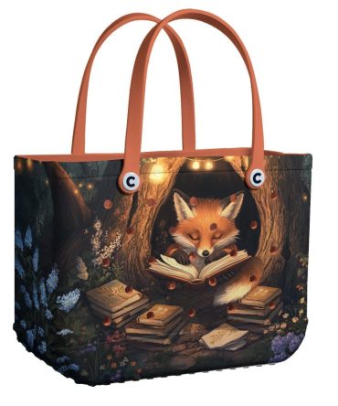 Bucket Tote Bag, Limited Edition Bogg Bag, Beach Bag Reading Fox