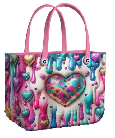 Colorful Heart Drip Tote Bag - Vibrant, Stylish, Durable - Perfect For Everyday Use!