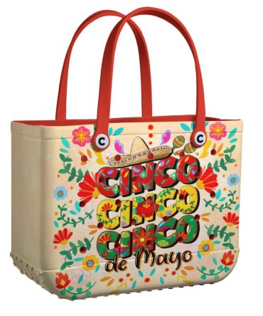 Bucket Tote Bag, Limited Edition Bogg Bag, Beach Bag Cinco Cinco Cinco