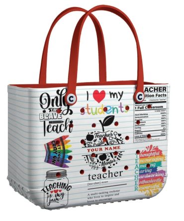 Bucket Tote Bag, Limited Edition Bogg Bag, Beach Bag Love My Students