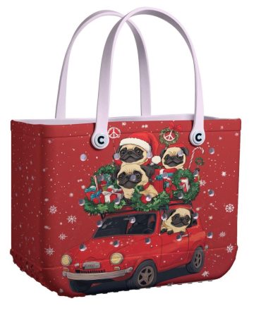 Bucket Tote Bag, Limited Edition Bogg Bag, Beach Bag Peaceful Pug