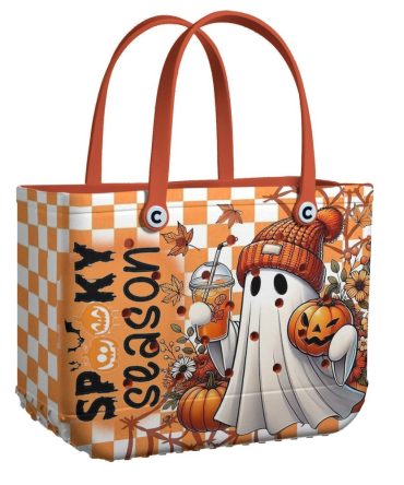 Spooky Season Ghost Tote Bag – Cute Halloween Pumpkin Design, Perfect For Fall Outings!