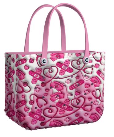 Bucket Tote Bag, Limited Edition Bogg Bag, Beach Bag Healing Hearts