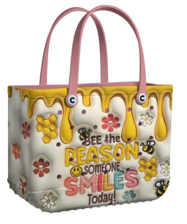 Bucket Tote Bag, Limited Edition Bogg Bag, Beach Bag Share A Smile