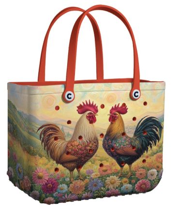 Vibrant Rooster Art Tote Bag – Perfect For Shopping & Beach Trips