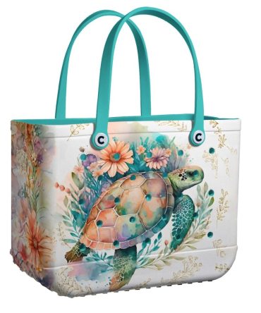 Bucket Tote Bag, Limited Edition Bogg Bag, Beach Bag Floral Shoreline