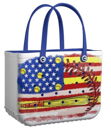 Patriotic Baseball Tote Bag - Durable, Stylish, Perfect For Summer Outings & Sports Fans