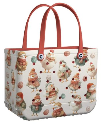Bucket Tote Bag, Limited Edition Bogg Bag, Beach Bag Fluffy Hens