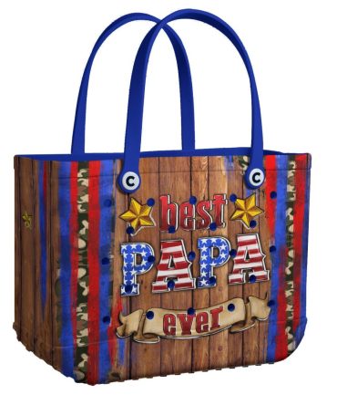 Bucket Tote Bag, Limited Edition Bogg Bag, Beach Bag Best Papa Ever