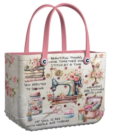 Vintage Sewing-Themed Tote Bag – Perfect For Craft Lovers, Stylish & Spacious