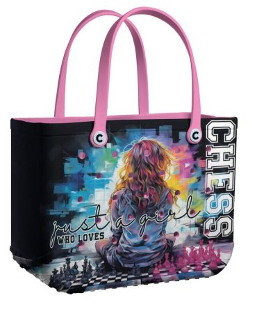 Bucket Tote Bag, Limited Edition Bogg Bag, Beach Bag Just A Girl Who Loves Chess
