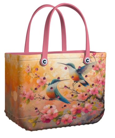 Vibrant Hummingbird & Blossom Tote Bag - Stylish, Durable & Eco-Friendly Handbag For Everyday Use