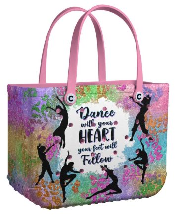 Bucket Tote Bag, Limited Edition Bogg Bag, Beach Bag Dance With Your Heart