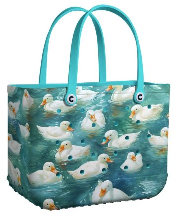 Bucket Tote Bag, Limited Edition Bogg Bag, Beach Bag Quack & Splash