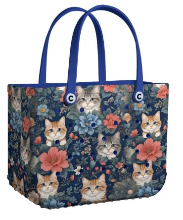 Chic Cat & Floral Tote Bag - Stylish, Durable, Perfect For Cat Lovers & Everyday Use