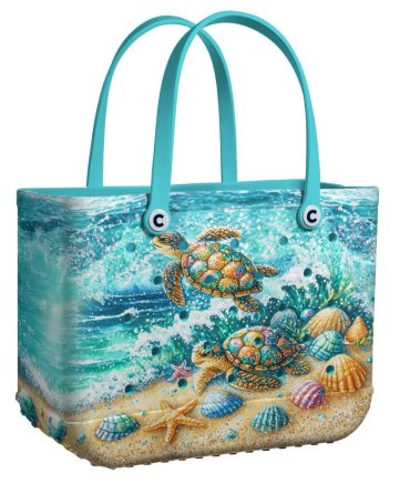 Vibrant Sea Turtle Beach Tote – Waterproof & Eco-Friendly Bag For Summer Adventures