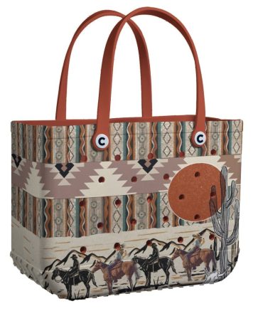 Stylish Western Tote Bag – Tribal Print With Horse & Cactus Design – Perfect For Everyday Use