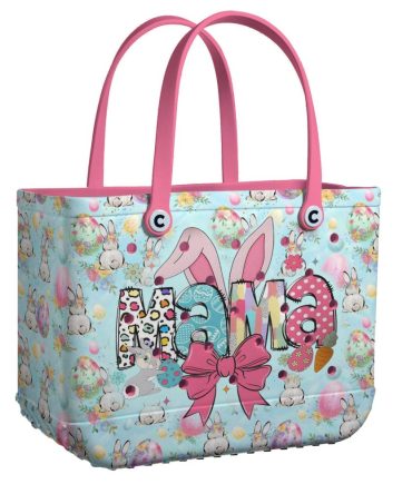 Bucket Tote Bag, Limited Edition Bogg Bag, Beach Bag Easter Mama Bunny