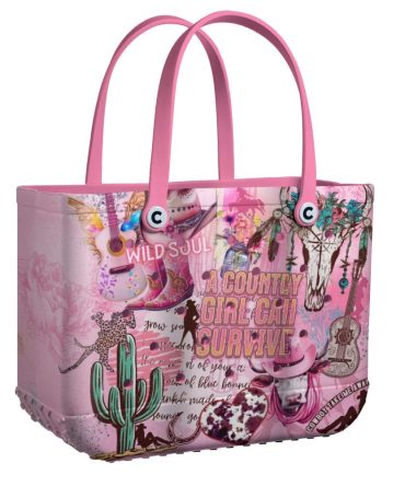 Bucket Tote Bag, Limited Edition Bogg Bag, Beach Bag Rustic Country Girl