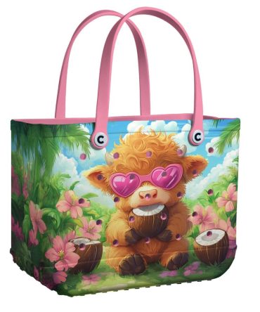 Bucket Tote Bag, Limited Edition Bogg Bag, Beach Bag Coco Moo