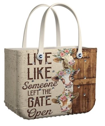 Bucket Tote Bag, Limited Edition Bogg Bag, Beach Bag Run Wild Farm