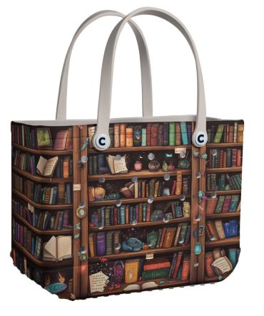 Enchanting Library Bookshelf Tote Bag - Stylish & Spacious For Book Lovers