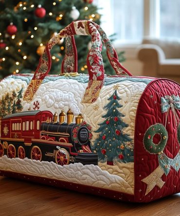 Magic Train Quilted Duffle Bag — Kids Overnight & Weekend Travel Bag with Cute Cartoon Train Print, Quilted Carry-On for Boys & Girls