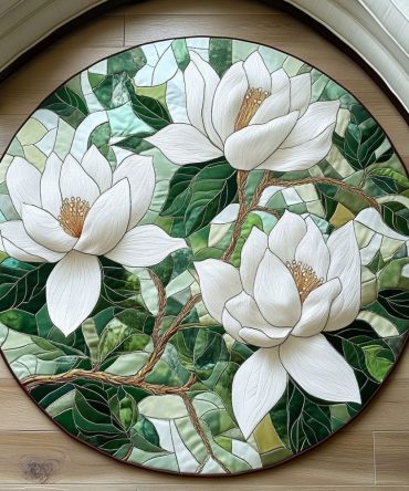 Magnolia Harmony Quilted Round Mat