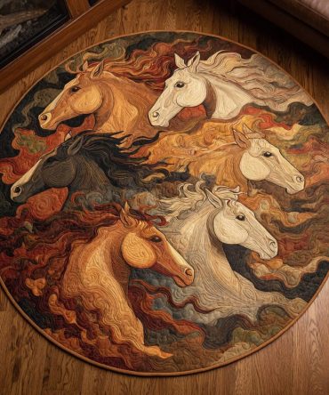 Majestic Horse Quilted Round Mat