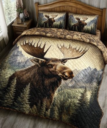 Majestic Moose Haven 3-Piece Quilted Bedding Set