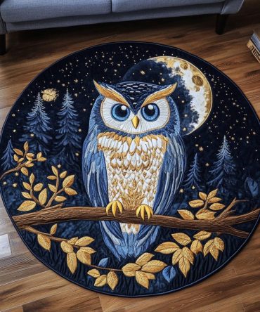 Majestic Owl Quilted Round Mat