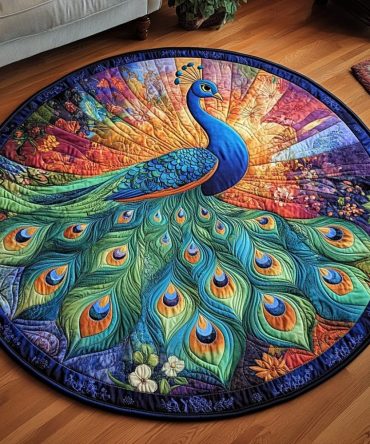 Majestic Plumes Quilted Round Mat