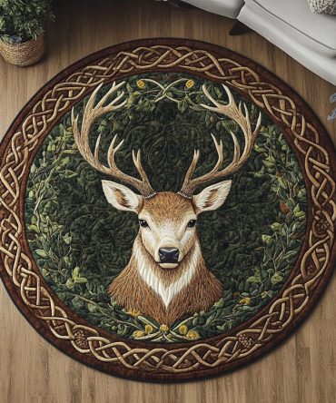 Majestic Stag Quilted Round Mat