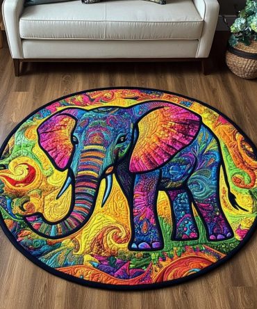 Majestic Tusk Quilted Round Mat