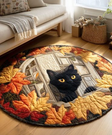 Maple Whiskers Quilted Round Mat