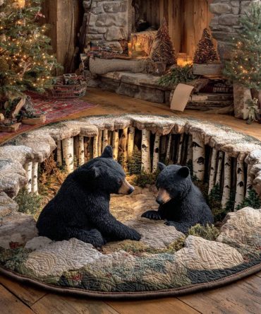 Meadow Bear Quilted Round Mat