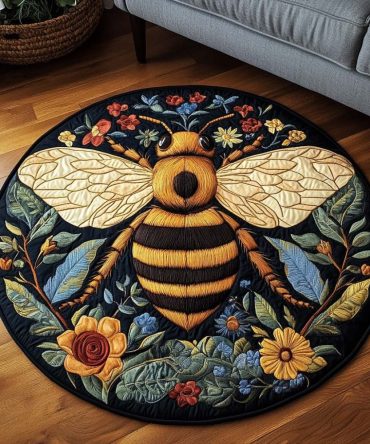 Meadow Monarch Quilted Round Mat