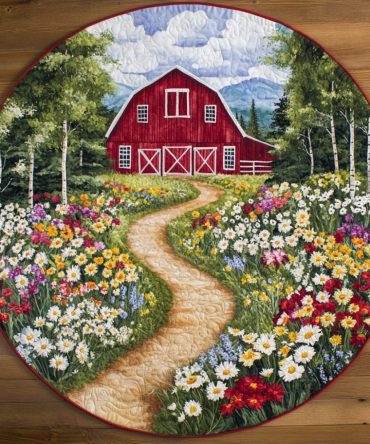 Meadow Path Quilted Round Mat