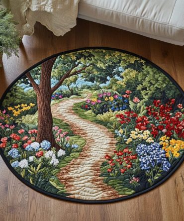 Meadow Stroll Quilted Round Mat