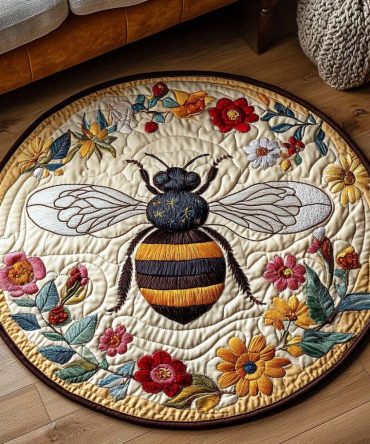 Meadow Whisper Quilted Round Mat
