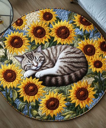 Meow Dreams Quilted Round Mat