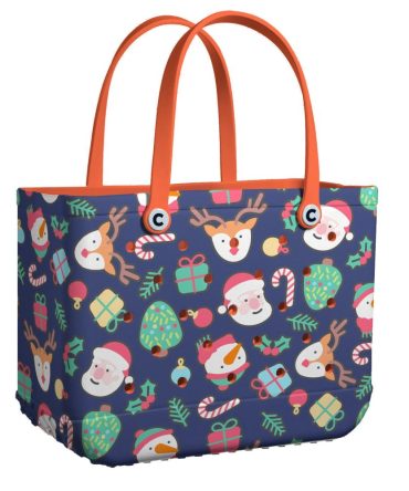Festive Christmas Tote Bag - Santa & Reindeer Design, Perfect Holiday Gift, Durable & Stylish!