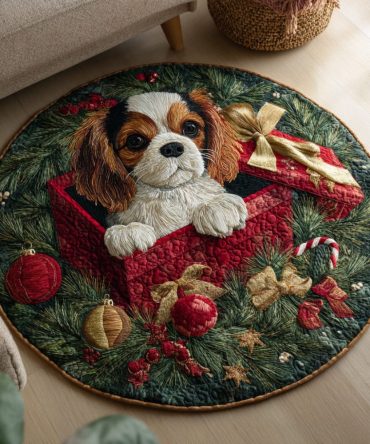 Merry King Charles Quilted Round Mat