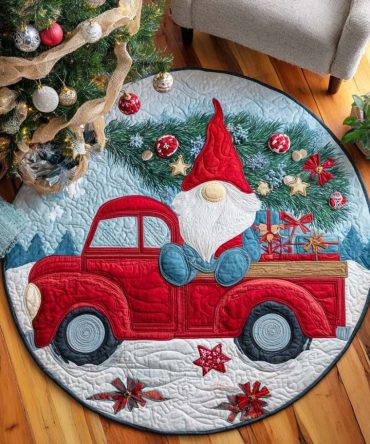 Merry Night Quilted Round Mat