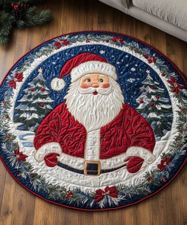 Merry Santa Quilted Round Mat