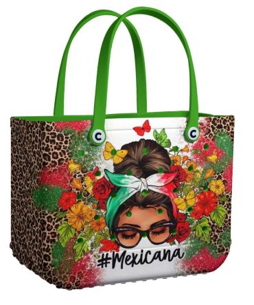 Bucket Tote Bag, Limited Edition Bogg Bag, Beach Bag Mexicana Beauty