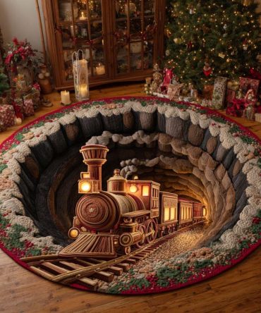 Midnight Canyon Express Quilted Round Mat