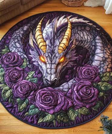 Midnight Draco Quilted Round Mat