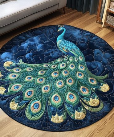 Midnight Elegance Quilted Round Mat